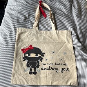 Cute Lightweight Anime Ninja Cotton Tote Bag